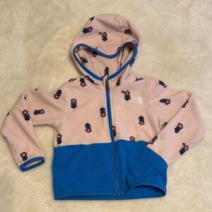 The North Face Kids Light Pink and Blue Fleece Zip up Hoodie